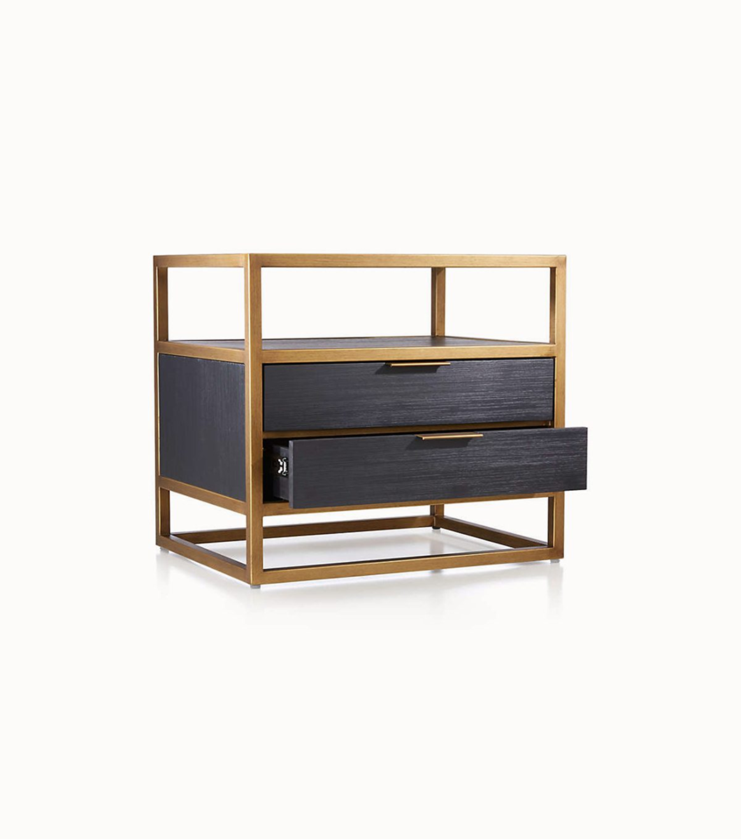 Black-2-Drawer-Nightstand1 1 Wooden single drawer – Image 1